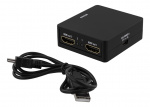DELTACO HDMI-splitter, 1x HDMI inn, 2x HDMI ut, 6,75 Gbit/s, svart