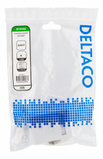 DELTACO uskjermet vegguttak, utenpåliggende UTP 1xRJ45, Cat6, hvit