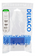 DELTACO skjermet vegguttak, utenpåliggende FTP 2xRJ45, Cat6, hvit