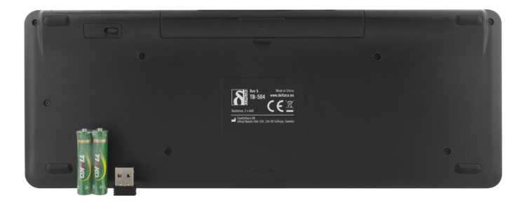 DELTACO Trådløst minitastatur, nordisk, pekeplate, USB, svart