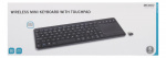 DELTACO Trådløst minitastatur, nordisk, pekeplate, USB, svart