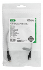 DELTACO U/UTP Cat6 patchkable, flat, 0,3m, 250Hz, svart DELTACO U/UTP Cat6 patchkable, flat, 0,3m, 250Hz, svart