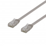DELTACO U/UTP Cat6 patchkabel, flat, 2m, 250MHz, grå