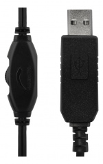 DELTACO USB stereohodesett, 40 mm element, 32 ohm, 20Hz-20kHz, svart