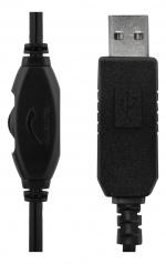 DELTACO USB stereohodesett, 40 mm element, 32 ohm, 20Hz-20kHz, svart