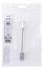 DELTACO USB-C 3.1 Gen 1 til USB-A OTG-adapter, aluminium, hvit pose, sølv DELTACO USB-C 3.1 Gen 1 til USB-A OTG-adapter, aluminium, hvit pose, sølv