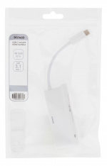 DELTACO USB-C-hub, 1x HDMI 4K ved 30 Hz, 3x USB-A 3.1, hvit
