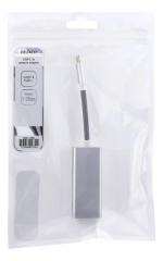 DELTACO USB-C-nettverksadapter, Gigabit, RJ45, hvit pose, sølv DELTACO USB-C-nettverksadapter, Gigabit, RJ45, hvit pose, sølv