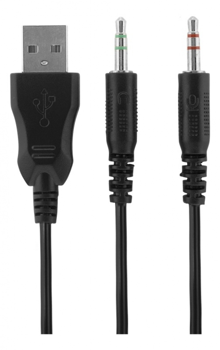 DELTACO GAMING Stereo gaming-hodesett, 57 mm elementer, LED-belysning, svart