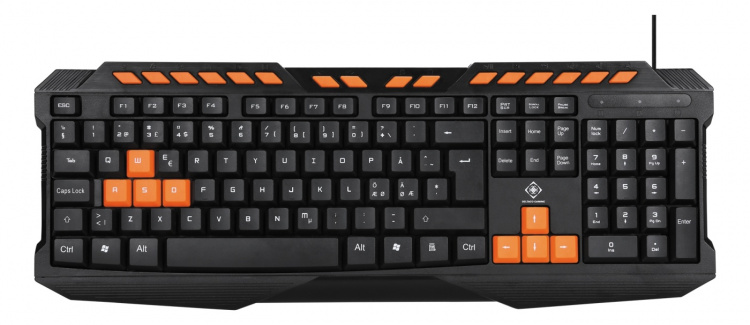 DELTACO GAMING tastatur, anti-ghosting, USB, nordisk, svart/oransje DELTACO GAMING tastatur, anti-ghosting, USB, nordisk, svart/oransje