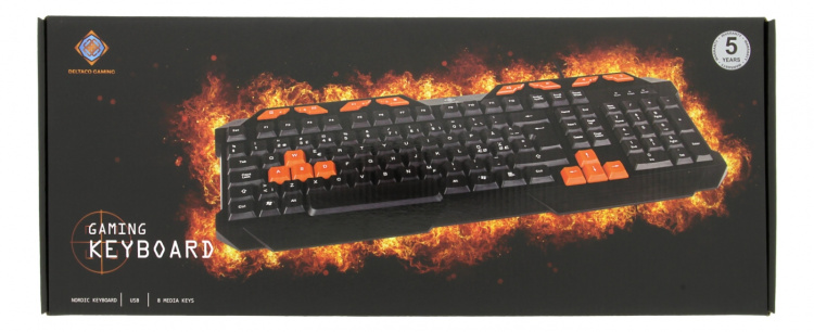 DELTACO GAMING tastatur, anti-ghosting, USB, nordisk, svart/oransje DELTACO GAMING tastatur, anti-ghosting, USB, nordisk, svart/oransje