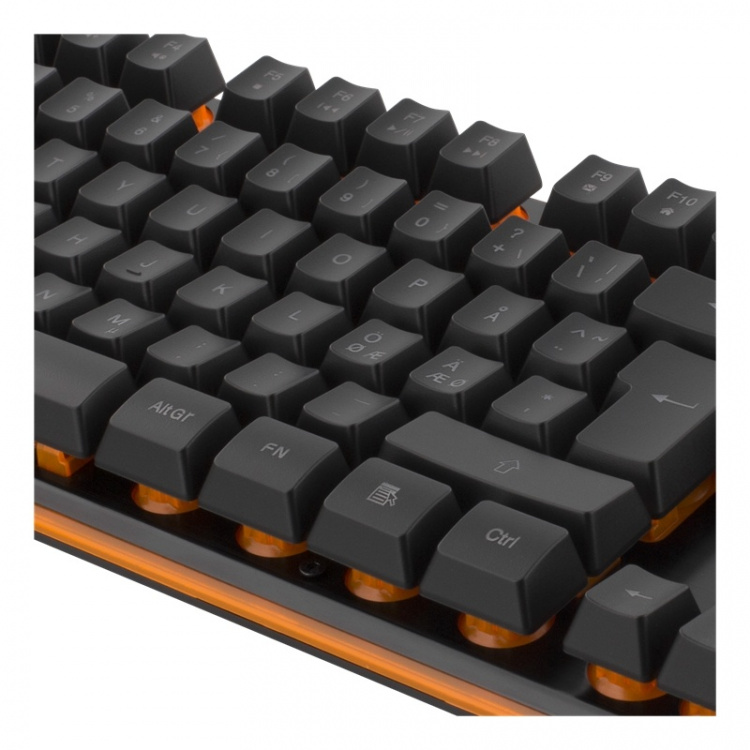 DELTACO GAMING tastatur med membranbryter, nordisk layout, oransje belysning