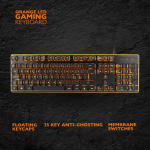 DELTACO GAMING tastatur med membranbryter, nordisk layout, oransje belysning