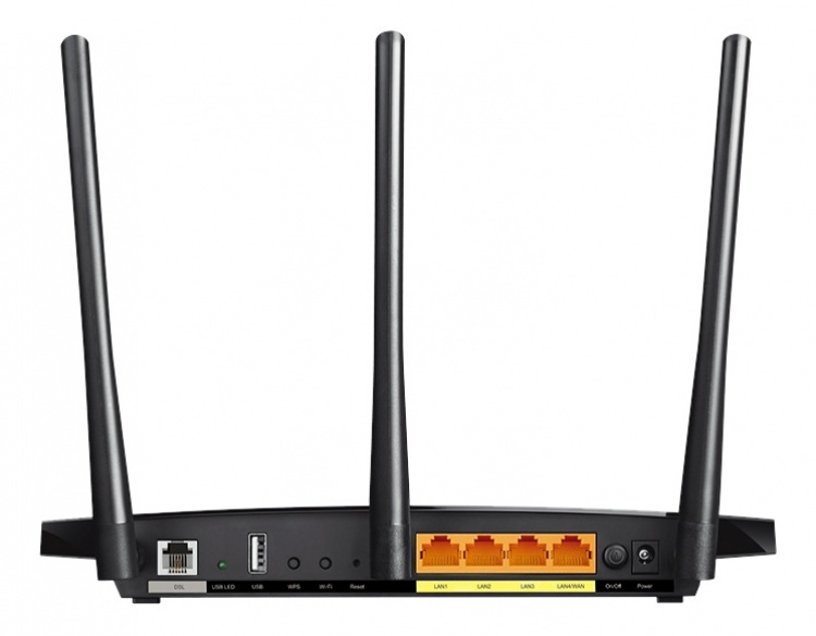 TP-LINK AC1200 trådløs VDSL/ADSL-modemruter, 5 GHz 867 Mbps, svart TP-LINK AC1200 trådløs VDSL/ADSL-modemruter, 5 GHz 867 Mbps, svart