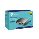 TP-LINK Skrivebordssvitsj, 4-port, PoE, 100 Mbps, 58W, svart