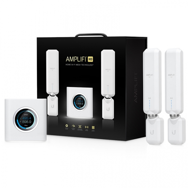 Ubiquiti AmpliFi Home Router, 2x Mesh Points, Plug and Play, opptil 5 Gb/s, hvit Ubiquiti AmpliFi Home Router, 2x Mesh Points, Plug and Play, opptil 5 Gb/s, hvit