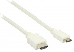 Valueline High Speed HDMI-Kabel med Ethernet HDMI Kontakt - HDMI Mini Han 1.00 m Hvit