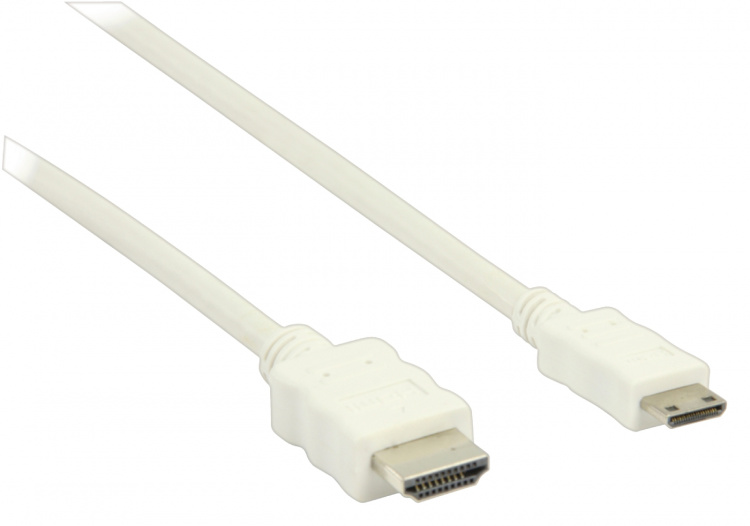 Valueline High Speed HDMI-Kabel med Ethernet HDMI Kontakt - HDMI Mini Han 1.00 m Hvit