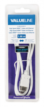 Valueline High Speed HDMI-Kabel med Ethernet HDMI Kontakt - HDMI Mini Han 1.00 m Hvit