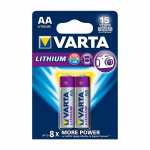 Litiumbatteri AA | 1.5 V DC | 2900 mAh | 2-Blisterkort | Grå / Sølv Litiumbatteri AA | 1.5 V DC | 2900 mAh | 2-Blisterkort | Grå / Sølv