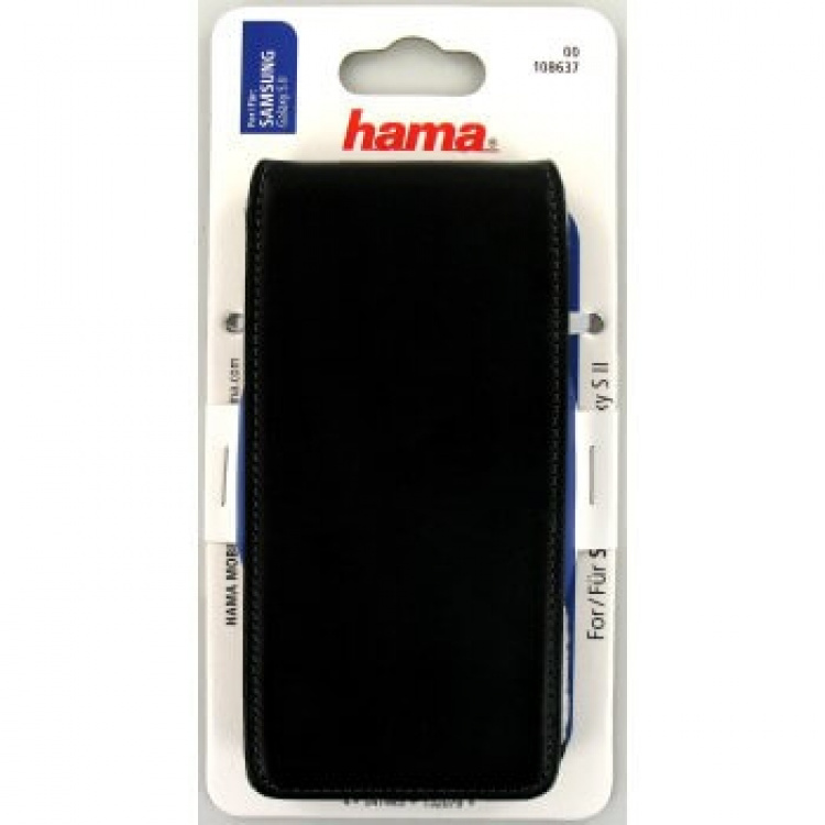 Hama mobveske Sams Galaxy SII flip-front svart lær