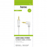 Hama Audiokabel 3.5mm-3.5mm Vinklet Hvit 2m Hama Audiokabel 3.5mm-3.5mm Vinklet Hvit 2m