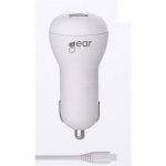 Gear Lader 12-24V 1xUSB 1A Hvit MicroUSB Kabel Rund 1m