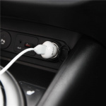 Gear Lader 12-24V 1xUSB 1A Hvit MicroUSB Kabel Rund 1m