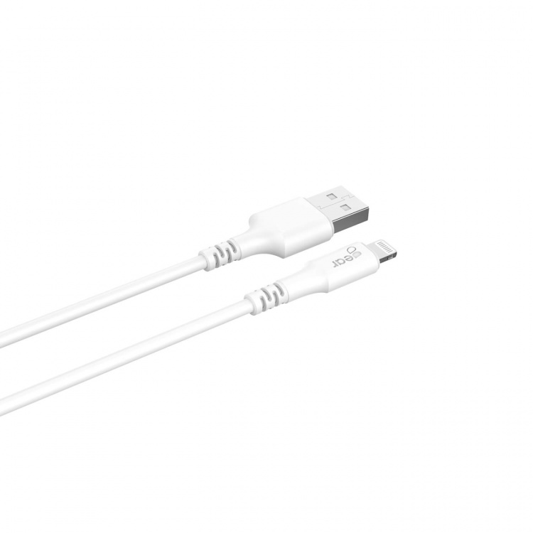 Gear Rund ladekabel Lightning til USB-A 2m Hvit MFI