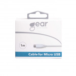 Gear Rund ladekabel MicroUSB til USB-A 1m Hvit Gear Rund ladekabel MicroUSB til USB-A 1m Hvit