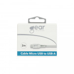 Gear Rund ladekabel MicroUSB til USB-A 2m Hvit Gear Rund ladekabel MicroUSB til USB-A 2m Hvit
