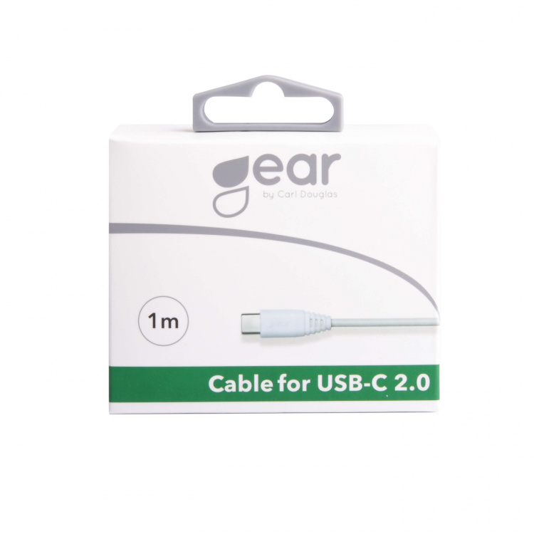 Gear Ladekabel USB-A til USB-C 2.0 1m Hvit Rund