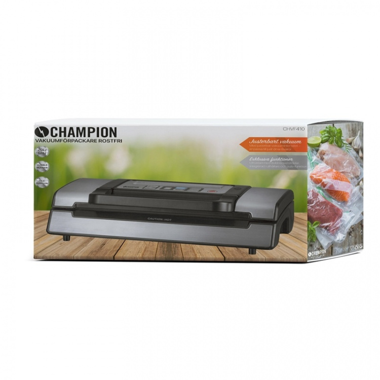 Champion Vakuumpakker Pro 20L/min 130W VF410 Rustfritt stål/Svart Champion Vakuumpakker Pro 20L/min 130W VF410 Rustfritt stål/Svart