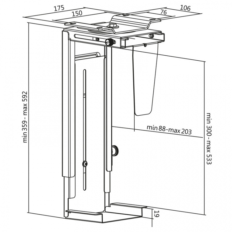 LogiLink Justerbar datamaskinholder for bord/vegg LogiLink Justerbar datamaskinholder for bord/vegg