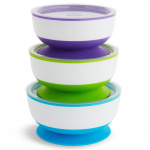 Munchkin 3-pakning skåler med sugekopp