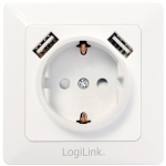 LogiLink Vegguttak 230V med 2xUSB 2,1A LogiLink Vegguttak 230V med 2xUSB 2,1A