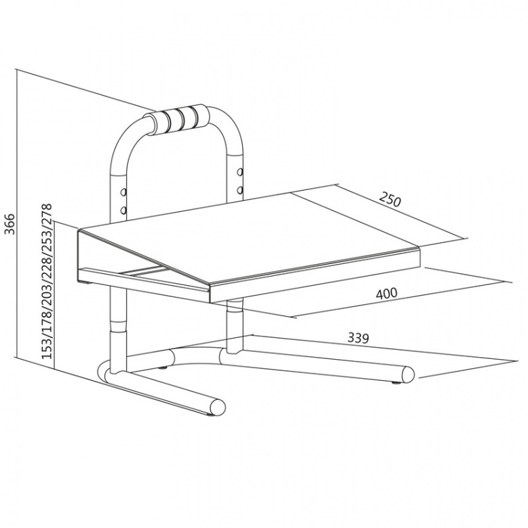 LogiLink Fotstøtte - justerbar