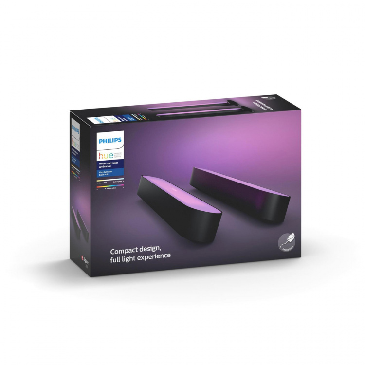 Philips Hue Play Light Rail Hvit og Colour Ambiance Black 2-pk