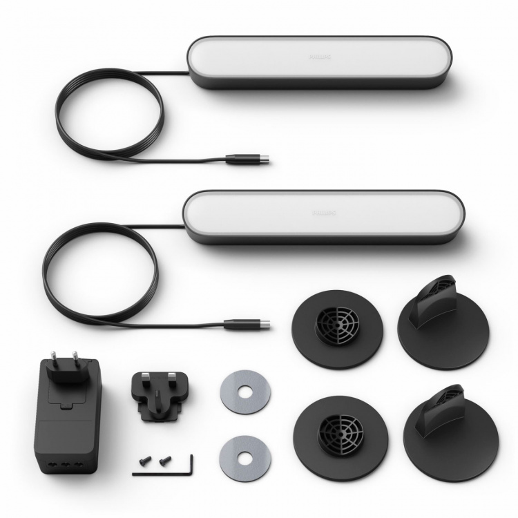 Philips Hue Play Light Rail Hvit og Colour Ambiance Black 2-pk