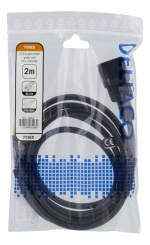 DELTACO C14 til åpen ende, 2m, IEC C14, 10A, svart