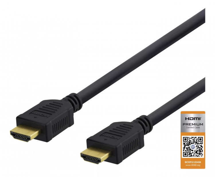 DELTACO Høyhastighets Premium HDMI-kabel, 3 m, Ethernet, 4K UHD, svart DELTACO Høyhastighets Premium HDMI-kabel, 3 m, Ethernet, 4K UHD, svart