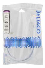 DELTACO HDMI til DVI-kabel, 2 m, Full HD, hvit