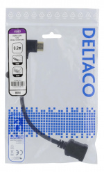 DELTACO Fleksibel HDMI-adapter, 0,2 m, vinklet til venstre, HDMI M/F, UHD, DELTACO Fleksibel HDMI-adapter, 0,2 m, vinklet til venstre, HDMI M/F, UHD,