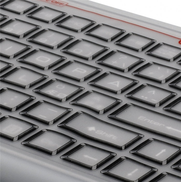 DELTACO Silikon-tastatur, sølsikkert, blå LED, IP68, grå/svart