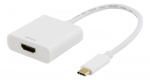DELTACO USB-C til HDMI-adapter, 4096x2160 30 Hz, hvit DELTACO USB-C til HDMI-adapter, 4096x2160 30 Hz, hvit