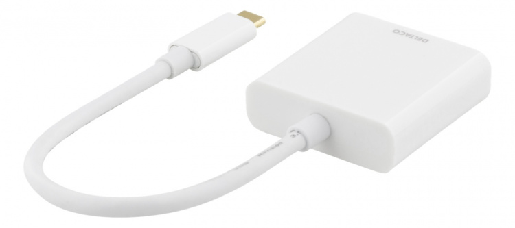DELTACO USB-C til HDMI-adapter, 4096x2160 30 Hz, hvit DELTACO USB-C til HDMI-adapter, 4096x2160 30 Hz, hvit