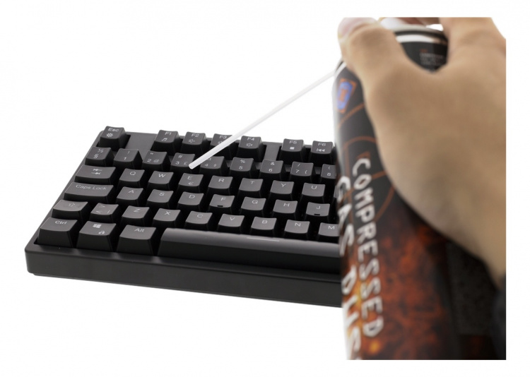 DELTACO GAMING trykkluftbeholder, 600 ml, fleksibel dyse, svart