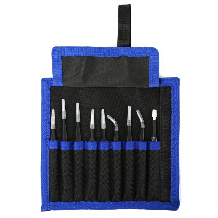 Pinsettsett, 9 deler, ESD, svart Pinsettsett, 9 deler, ESD, svart