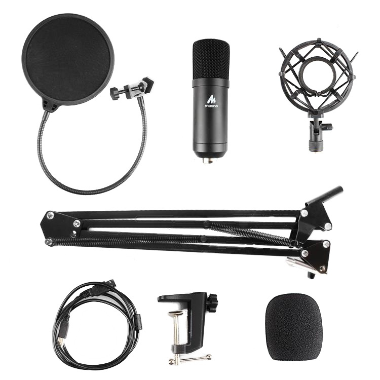 MAONO USB Podcasting Microphone Kit, mikrofon, arm med feste, filter MAONO USB Podcasting Microphone Kit, mikrofon, arm med feste, filter