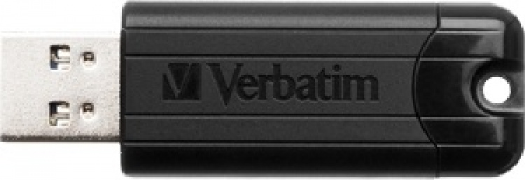 Verbatim PinStripe 256 GB USB-minnepinne, USB 3.0, trykk- og trekkfunksjon,